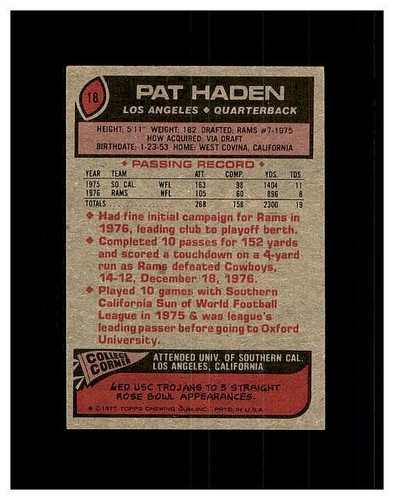 1977 TOPPS FOOTBALL #1-300 YOU PICK SEE PHOTOS OF EVERY CARD STARS *NEW LISTING* - Picture 23 of 433