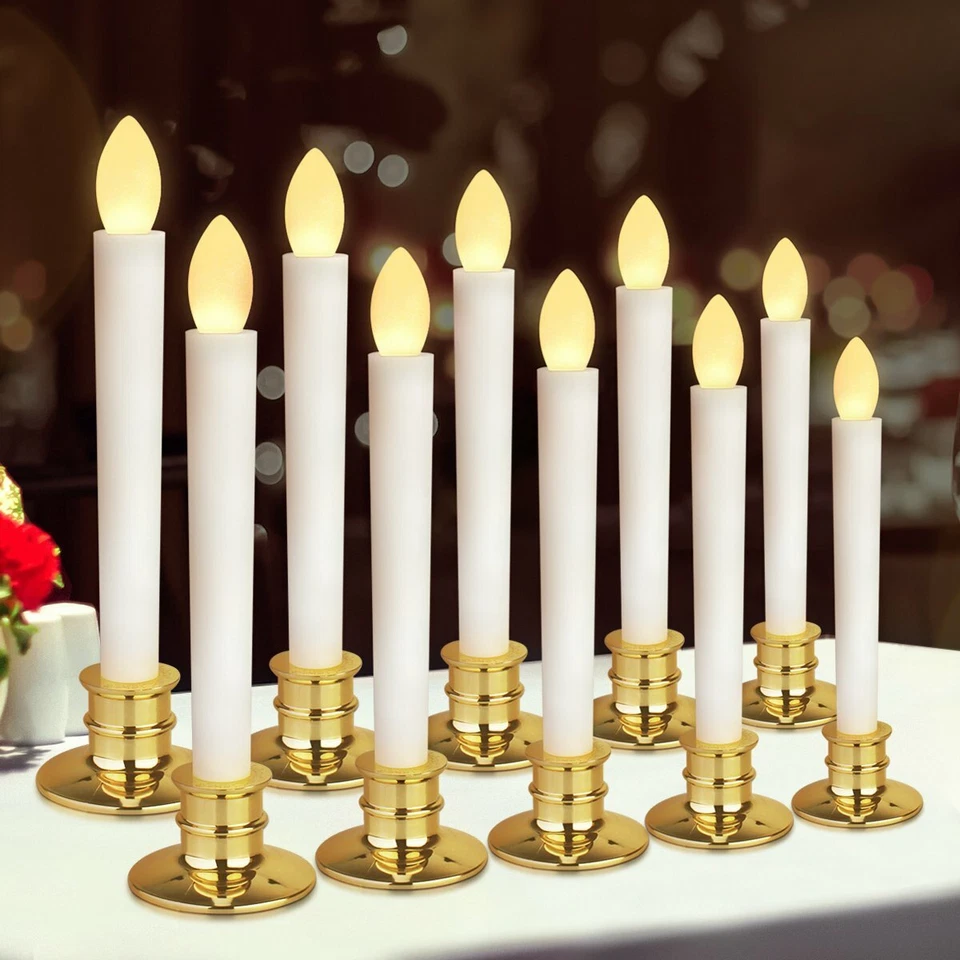 LED Window Candles with Remote Timers Battery Operated Flameless Taper Candles - Image 3 of 4