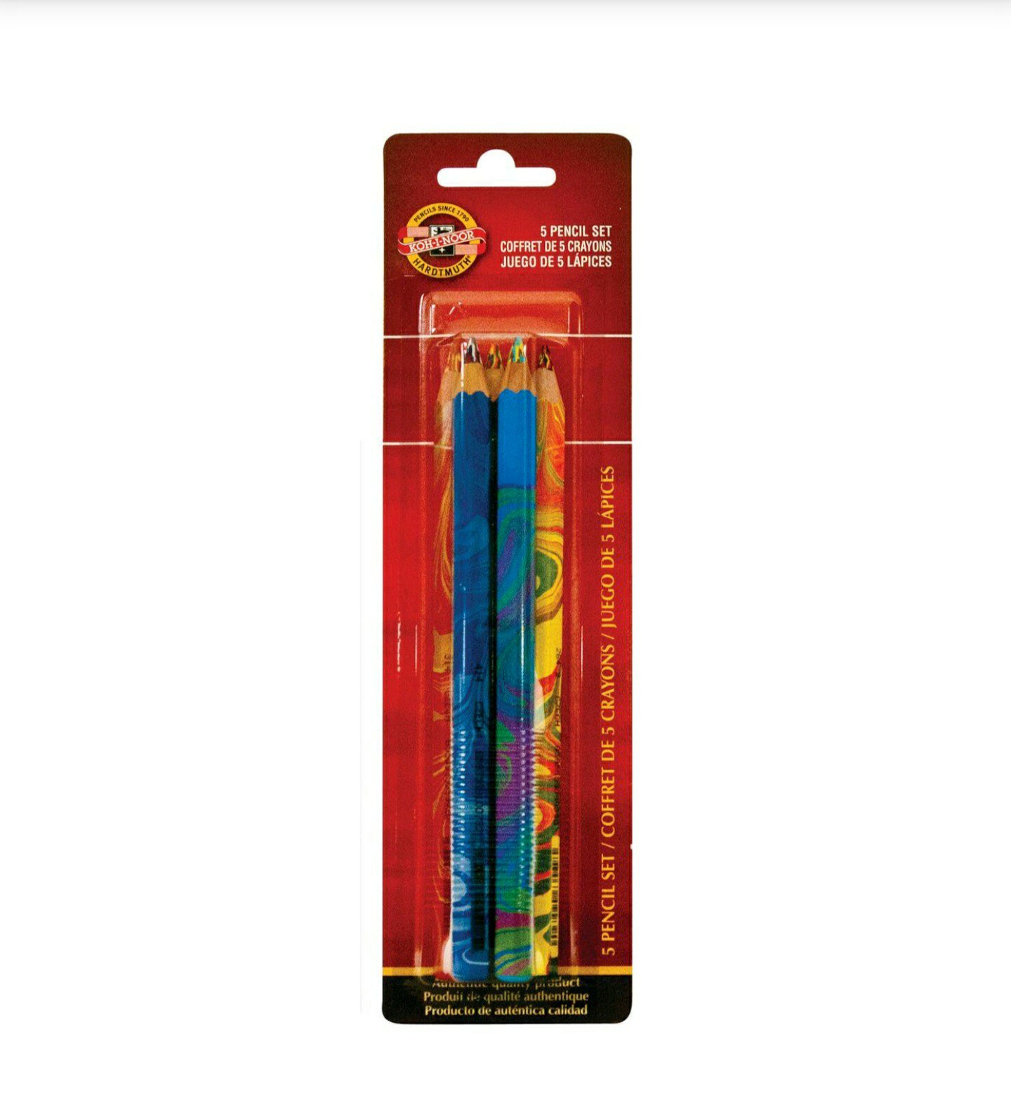 S 5-pack Bright Contrasting Colors 5.6mm Lead Sealed