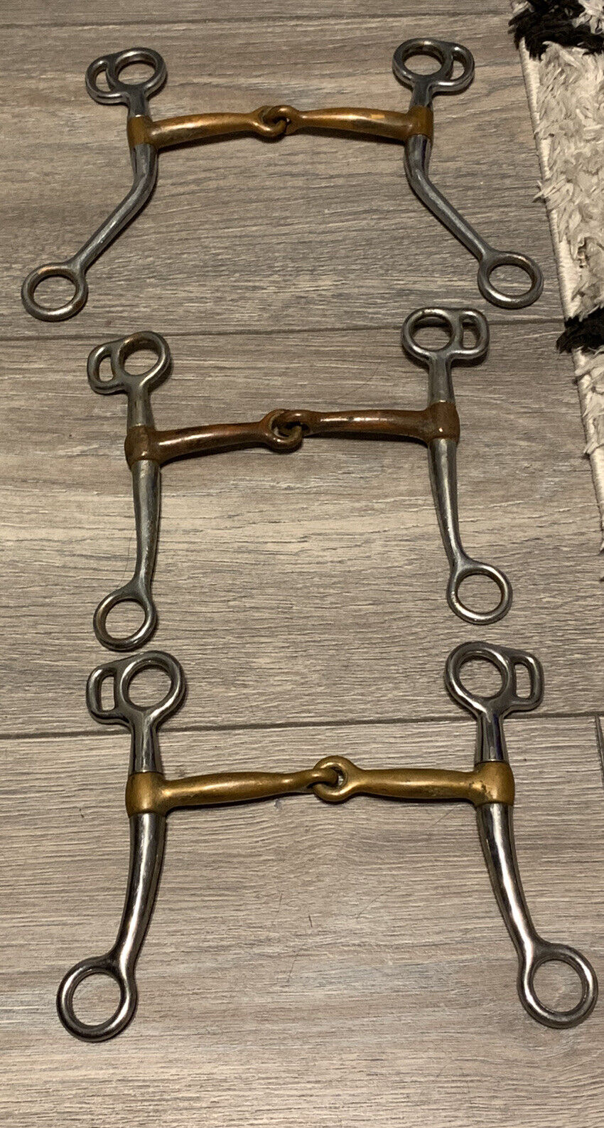 Lot of 3: 5” Western Copper Snaffle Mouth Curb Bits