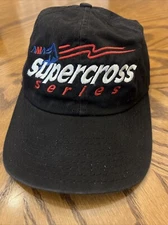 Vintage AMA SUPERCROSS Series Racing Black Motorcross Hat Snapback Cap USA