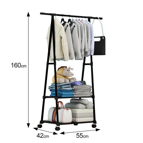 Clothes Rack Clothing Drying Rack, Rolling Garment Coat Rack for Hanging Clothes - Picture 9 of 20