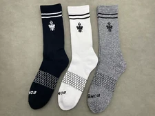 3 pair Bombas Women's Running Calf Socks Size Medium 8-10.5 3 Color Mixing