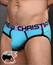 New Men's Sexy ANDREW CHRISTIAN Almost Naked Retro Brief w/Show-It Pouch -Gay