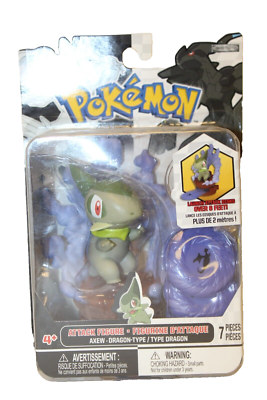 #ad Pokemon Axew Dragon Type Disk Attack Figure 2011 Jakks Pacific New and Sealed $13.75