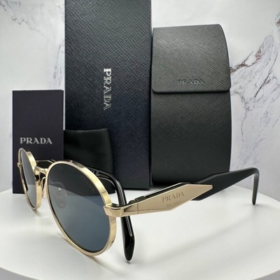 PRADA Sunglasses New Gold Metal Oval 55mm Symbole Logo Gold  display picture 2