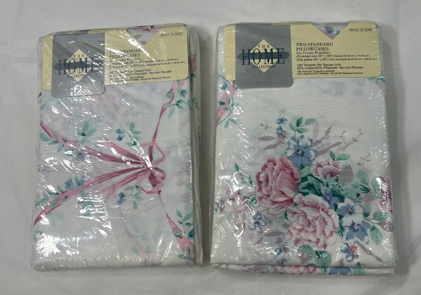 Vintage 1980s JC Penney Savannah Gardens Floral Pillowcases 4 Home