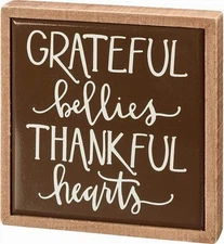 Primitives by Kathy  Sign Primitives by Kathy Grateful Bellies Thankful Hearts