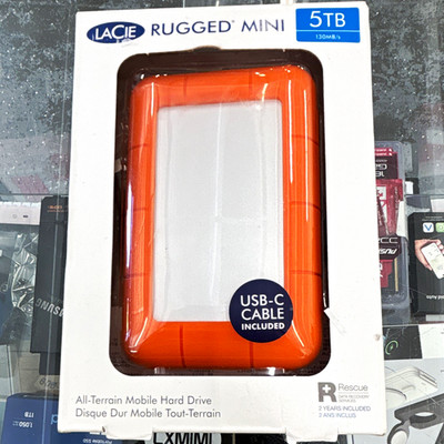 LaCie Rugged Mini 5TB Portable External HDD Rugged USB-C USB 3.2 Gen 1