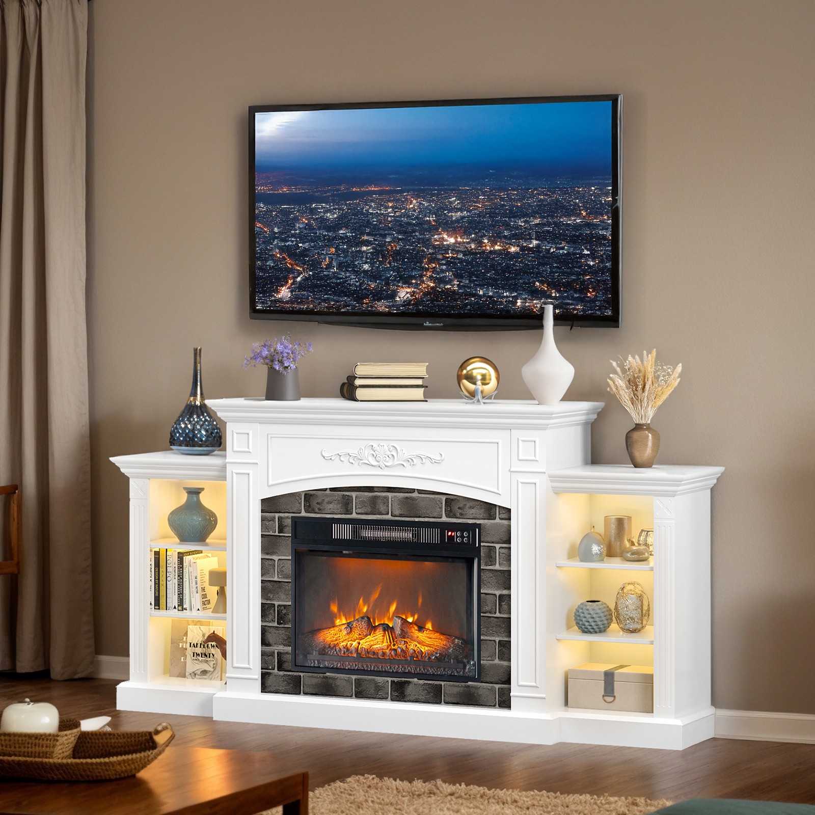 With Mantel For Tvs Up To 80", Media Console