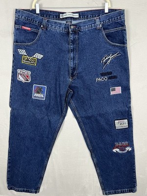 Paco Jeans Men's Denim 48 X 34 Paco USA Team Racing Patches Y2K