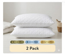 2 Pack Brushed Microfiber Foam Cluster King Bed Pillows Antimicrobial