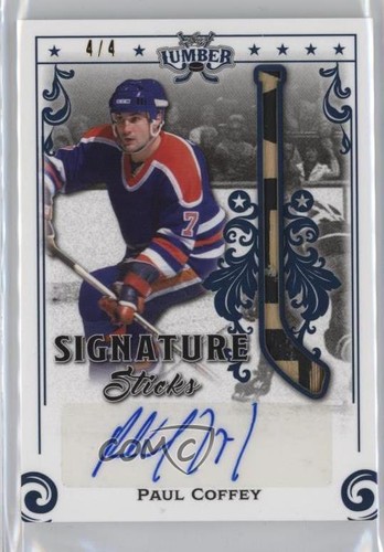Paul Coffey [Navy Blue] #SS-PC1 2021 Leaf Lumber Signature Sticks card