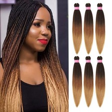 Mychanson Ombre Braiding Hair 26 Inch 6 Packs Pre Stretched Braiding Hair Ext...