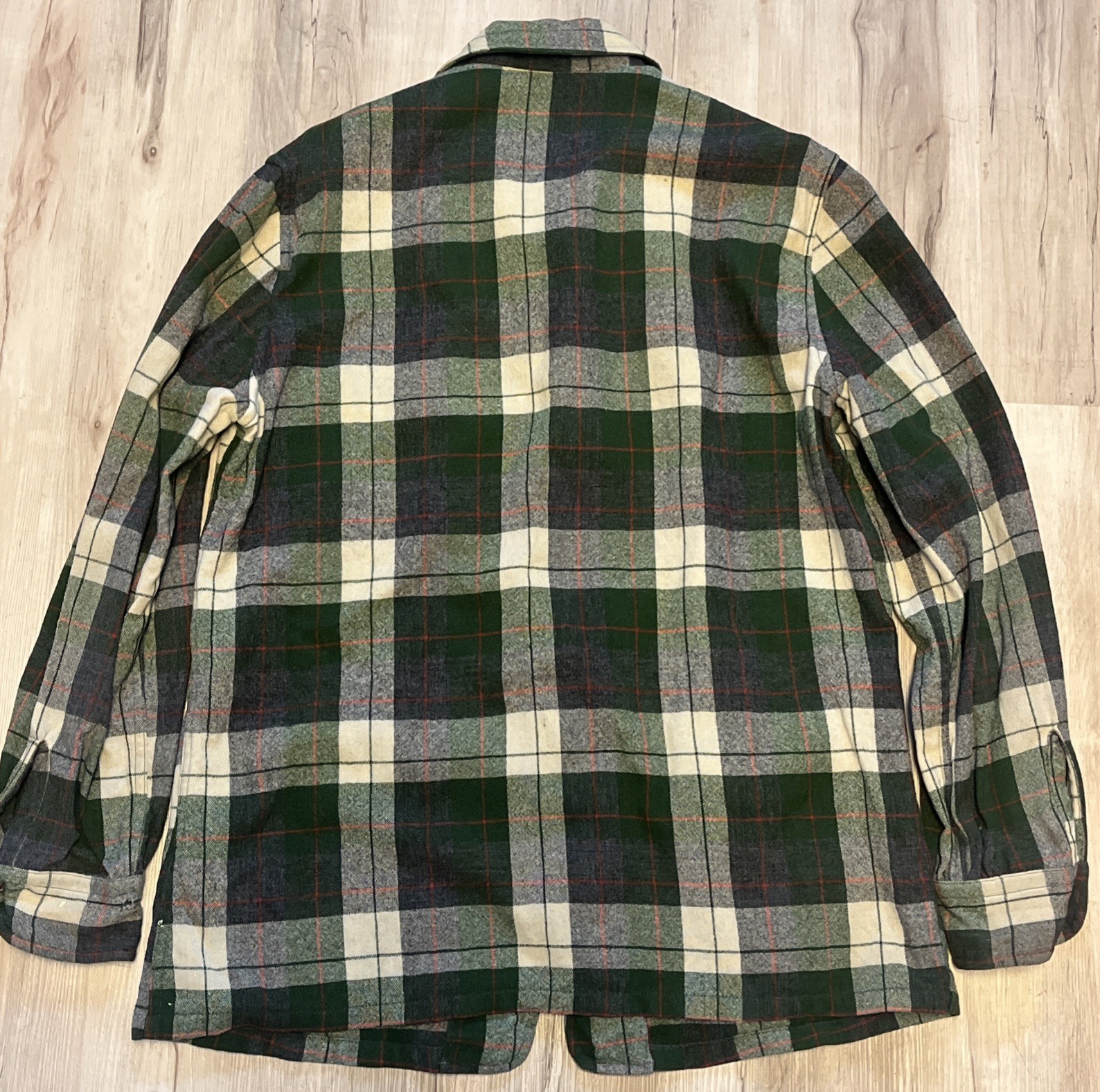 Vtg 60s Pendleton medium 3 Button Blazer Green Pl… - image 11