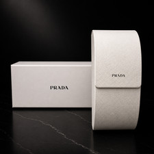 Neu Prada Etui Weiß Sonnenbrille Brille Hartbox Original Brille Magnet