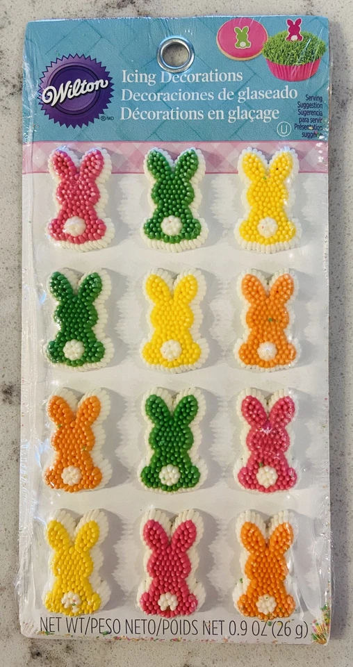 3X DECORACIONES DE GLASEADO COMESTIBLES WILTON CONEJO 0,9 NET Foto 2 de 3