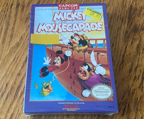 Mickey Mousecapade Blank Banner Label Factory Error Complete Seal NES Nintendo