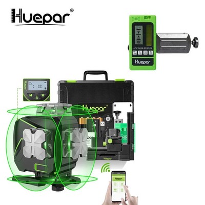 Huepar S04CG 4D 16 Linien 360° Laser Nivelliergerät Grün Bluetooth LCD IP5