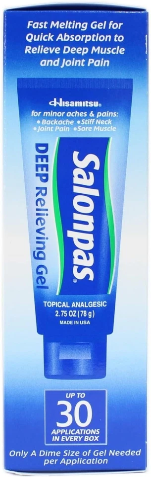 Gel analgésico tópico de rápida absorción Salonpas para aliviar el dolor profundo 2,75 OZ (78 g) Foto 3 de 4