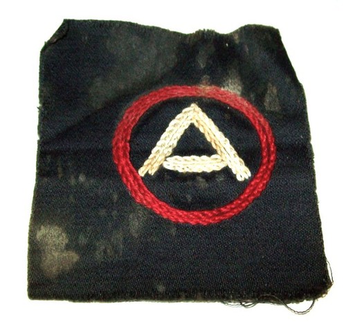SALTY ORIGINAL CUT-EDGE HAND EMBROIDERED THIN TWILL WW1 3rd ARMY PATCH
