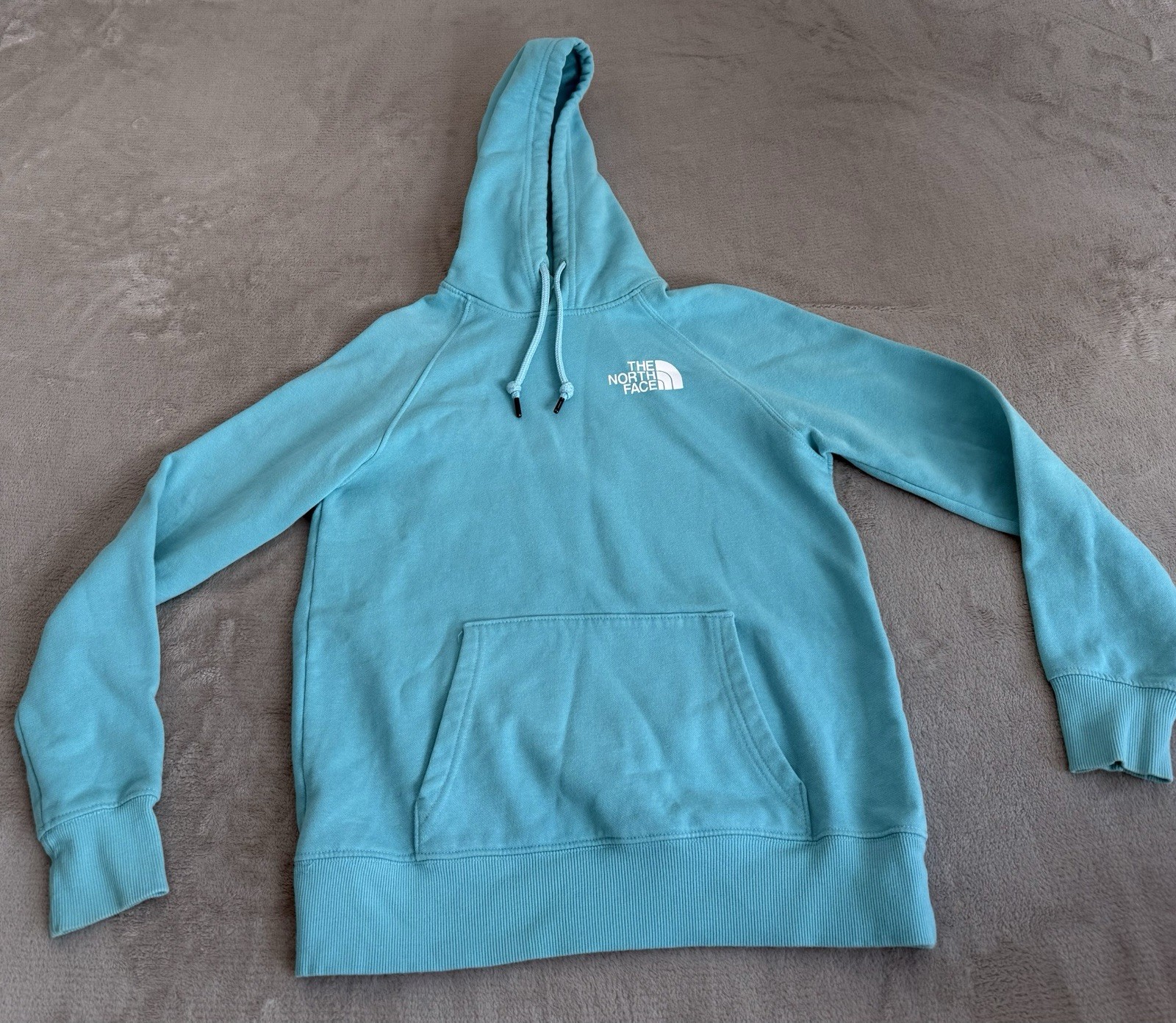 The North Face Womens Hoodie Medium Teal Blue Light Pullover Jacket Active