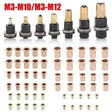 66pcs Manual Rivet Nut Tool Kit M3-M12 Carbon Steel Threaded Inserts Auto & DIY