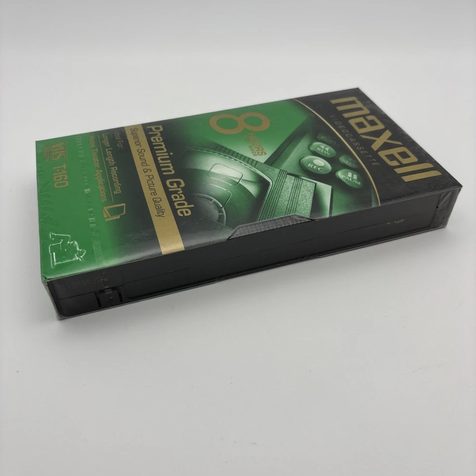 Maxell VHS T-160 Grado Premium Sonido Superior y Imagen Sellados de Fábrica 8 Horas ✅ Nuevo de Lote Antiguo Foto 3 de 4