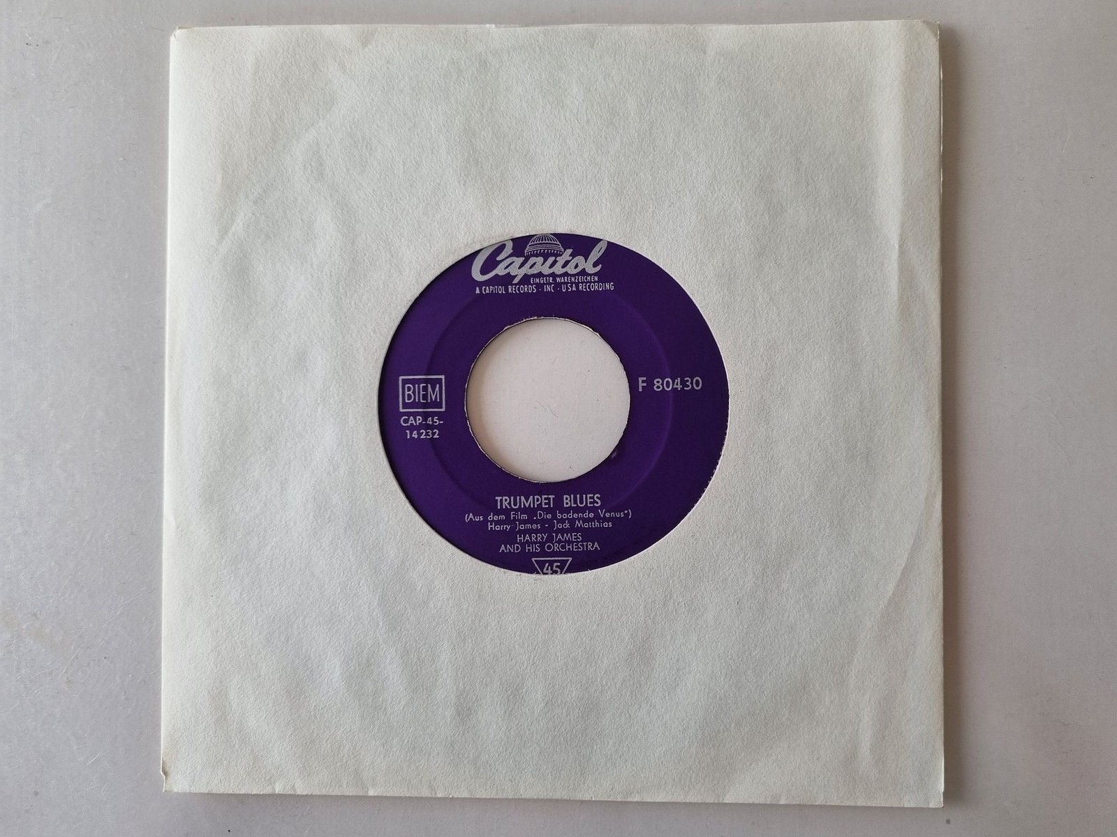 Harry James - Trumpet Blues/ Two o' clock jump 7'' Vinyl Germany
