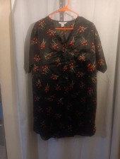 vanity fair nightgown Size Large Black With Roses