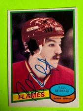 PAUL REINHART 1980-81 O-PEE-CHEE #157 CALGARY FLAMES RC ROOKIE AUTO/SIGNED