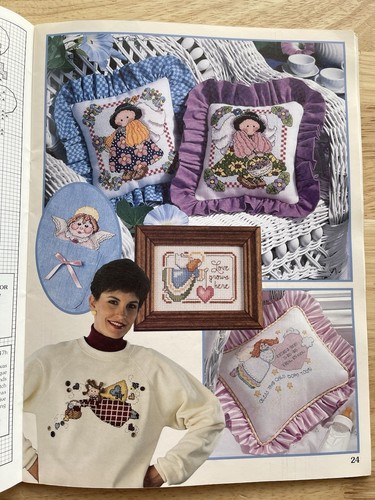 Angels Galore Cross Stitch Pattern Book 38 Designs Leisure Arts 2960 Vintage - Picture 6 of 10