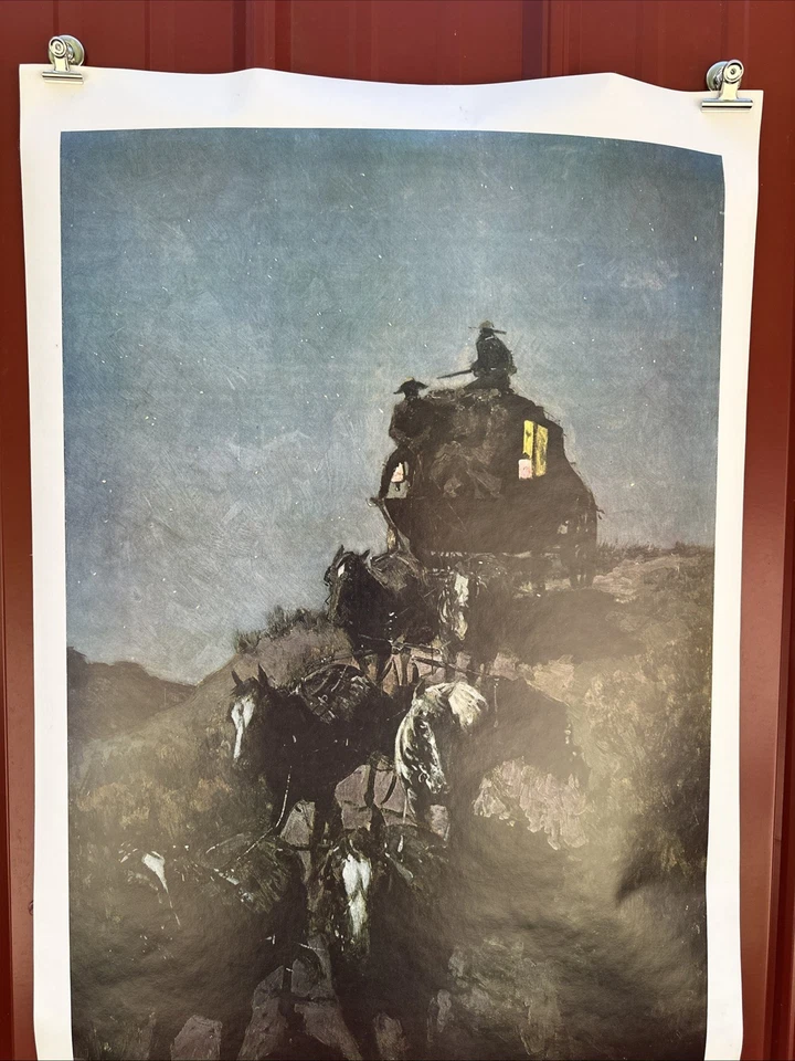 "Impresión artística occidental Frederic Remington The Old Stage Coach of the Plains 35x23""" Foto 3 de 4