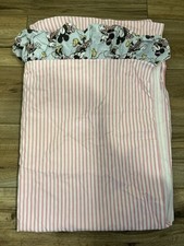 Vintage Minnie Mouse Pink Stripped With Blue Ruffle Trim Flat Sheet Twin 90s