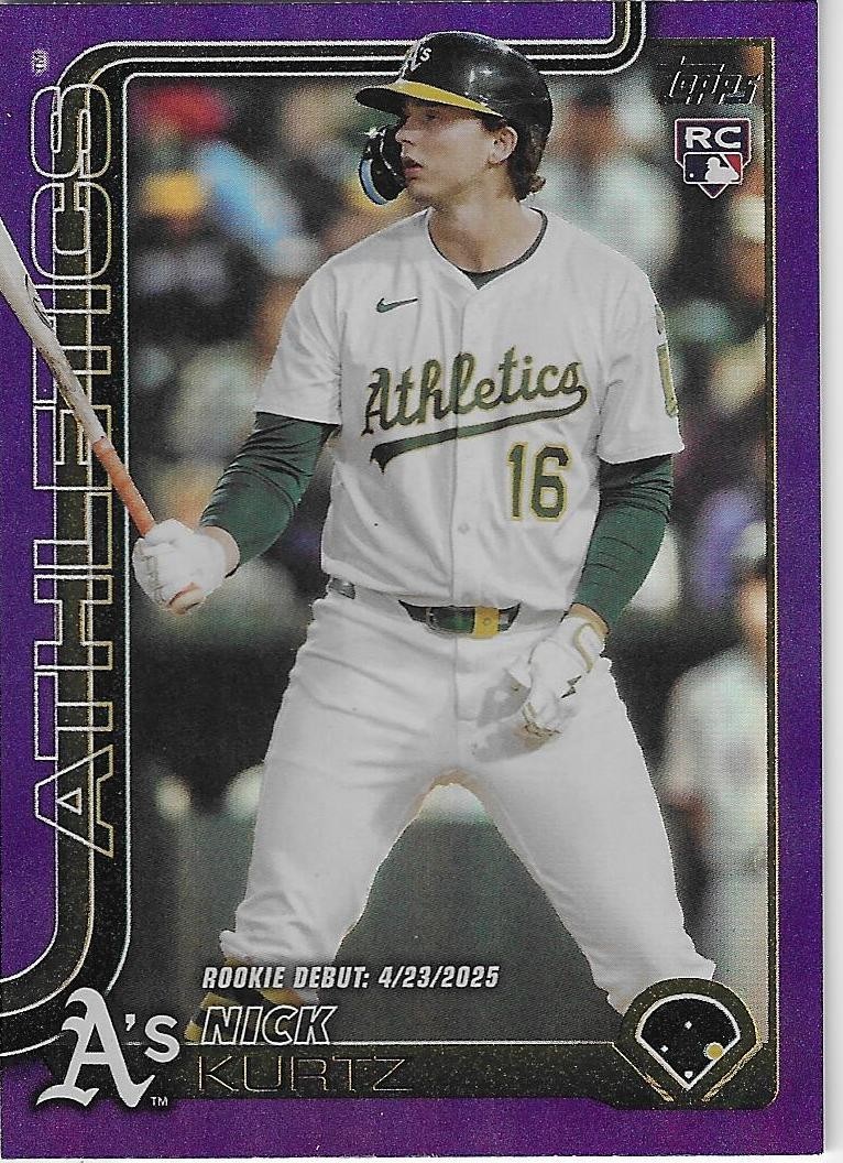 2025 Topps Update Series NICK KURTZ RC DeBUT Purple Rainbow Foil 046/250