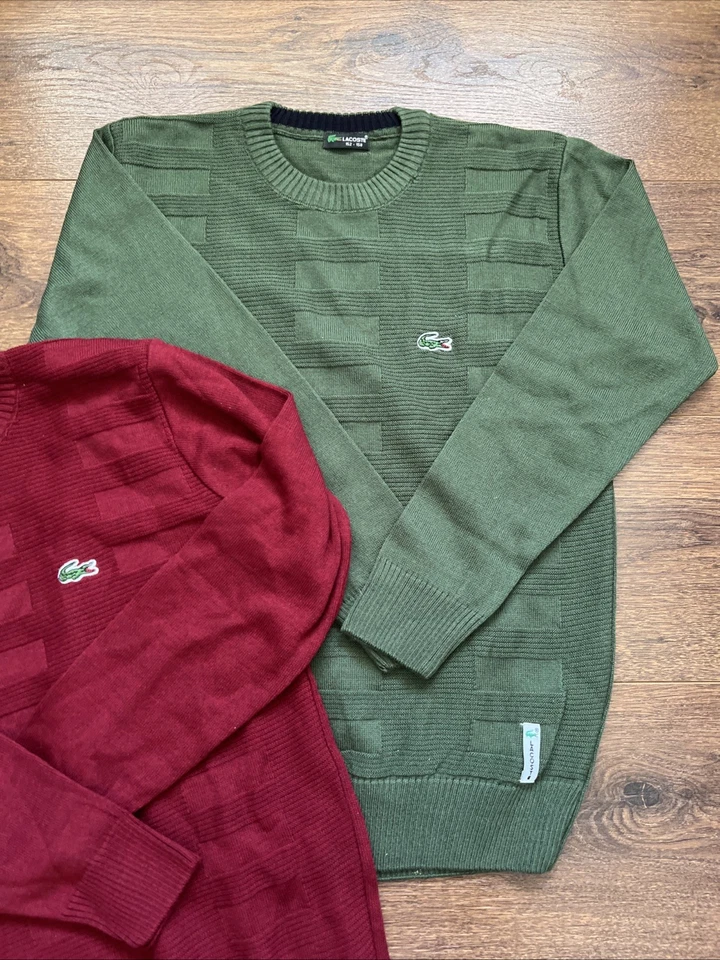 Vintage Lacoste Long Sleeve Shirt Bundle - Red And Green Size 164-170 CM - Image 3 of 4