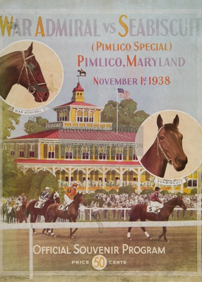 #ad SEABISCUIT VS WAR ADMIRAL HORSE RACING PIMLICO MARYLAND 1938 5X7 PHOTO $8.35