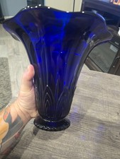 Heisey Cobalt Cathedral Flared Vase 1933-41 1413 Nice!!! 