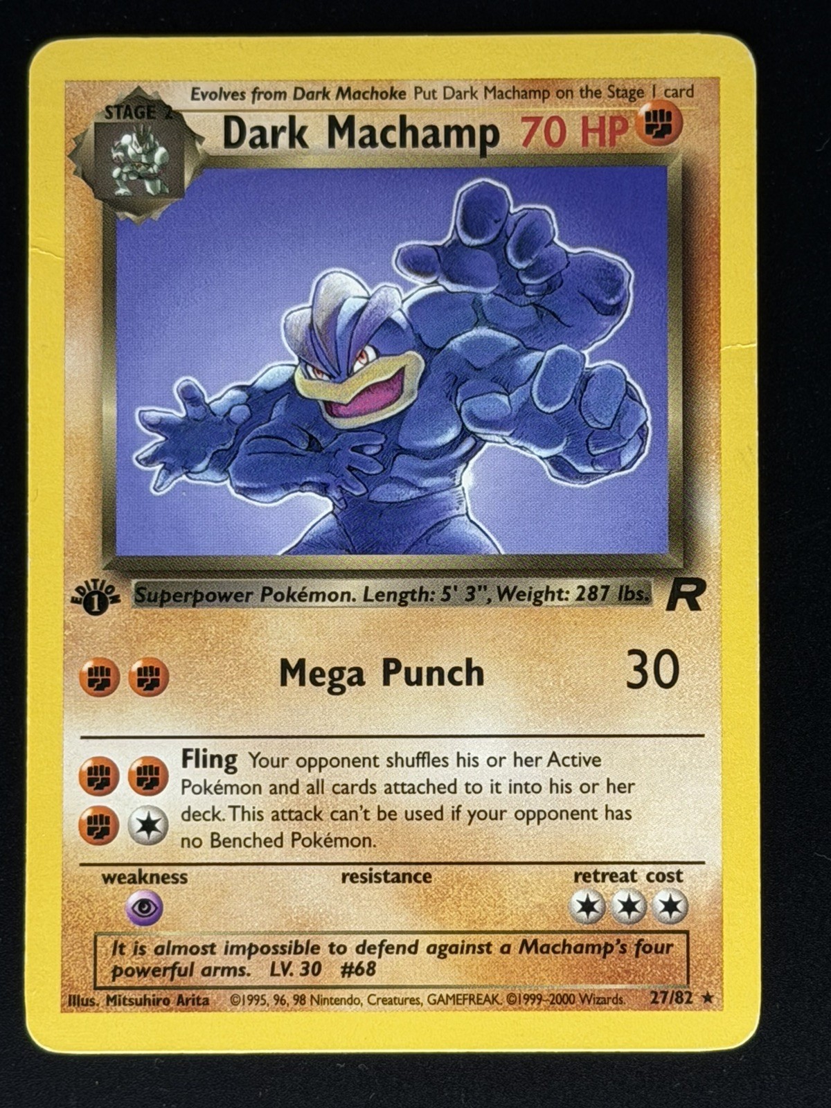 Dark Machamp 27/82 Team Rocket Pokemon Non Holo