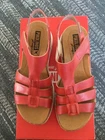 PIKOLINOS Palma Wedge Sandals Peach (Red) Leather ~ 39 ~ W4N-0754 ~ NIB