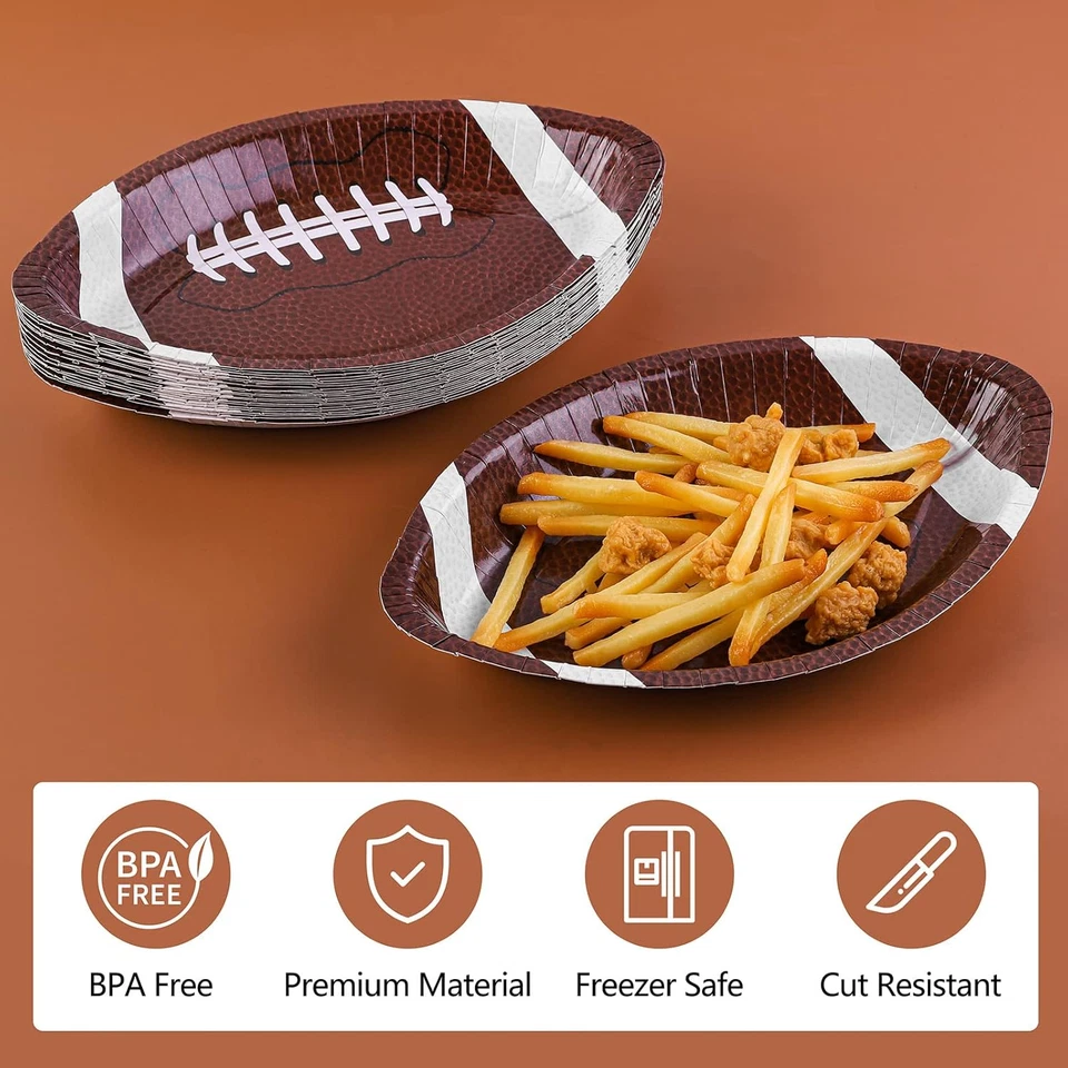 50 Piezas Platos de Papel de Fútbol Desechables Platos en Forma de Fútbol Fiesta Foto 4 de 4