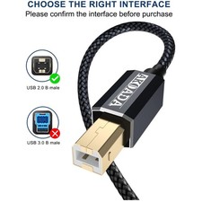 Universal Printer Cable 20FT Black