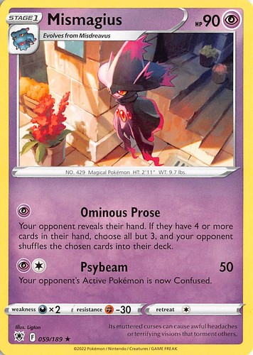 Mismagius Rare SWSH10: Astral Radiance 059/189 LP