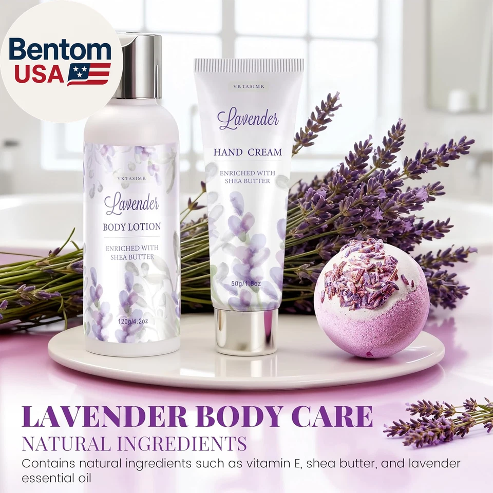 Regalos para Mujer, Baño Lavanda y Cuerpo Cesta Regalo Relajante Spa Cuidado Personal Regalo, Foto 4 de 4