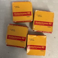 Kodak Kodachrome 40 Color Movie Film Super 8 Type A LOT of 4 Sealed Expired 1976