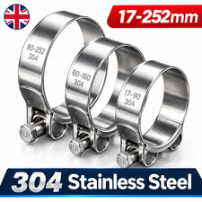 304 Stainless Steel Hose Clamps Heavy Duty Jubilee Clips Pipe Exhaust Water UK