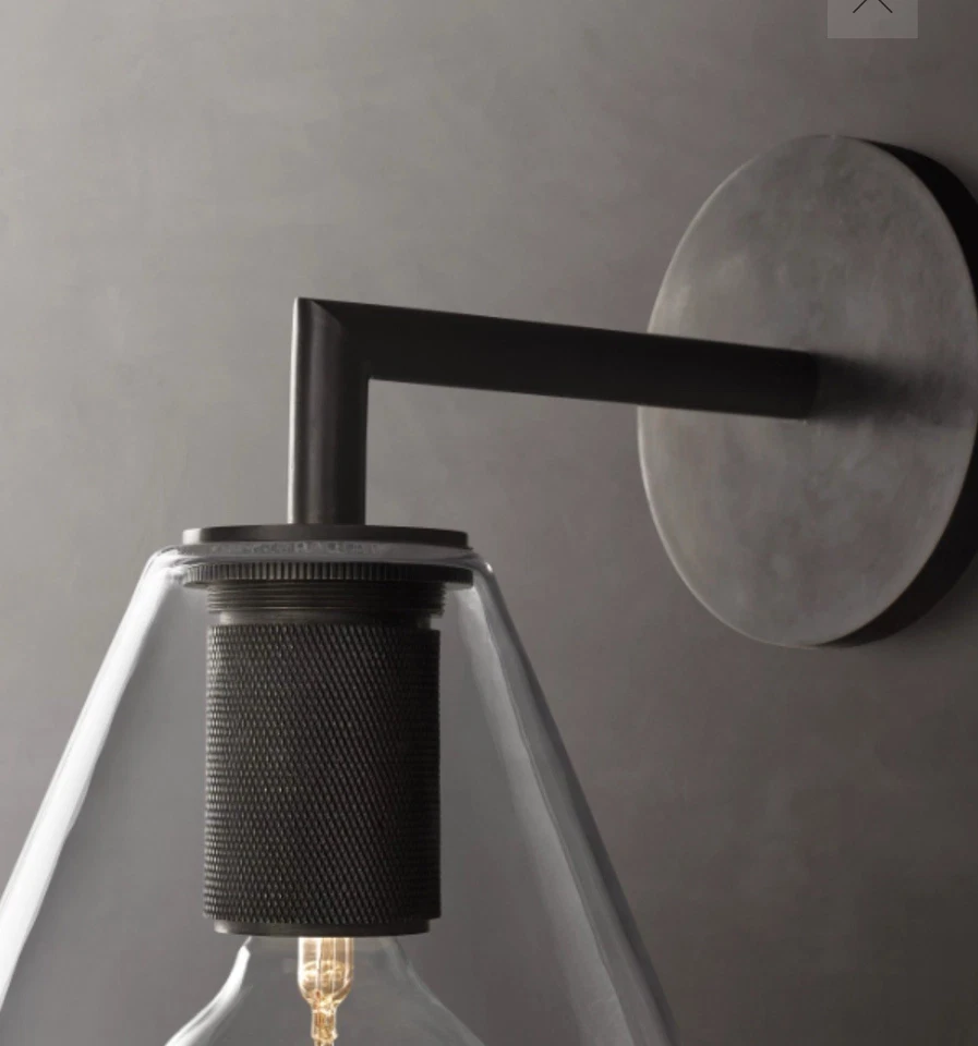 Restoration Hardware Utilitaire Funnel Shade Sconce Bronze Charcoal 8 Inch - Image 2 of 4