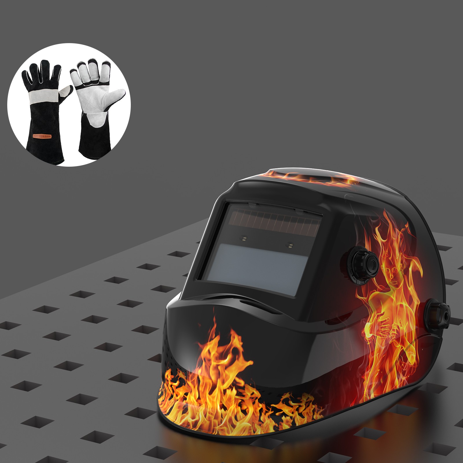 Auto Darkening Welding Helmet 1/1/1/1 2Sensor TIG MIG ARC +G