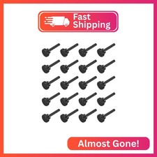 MECCANIXITY 20pcs M4 x 25mm Knurled Thumb Screws, Black Steel Flat Head Thumb Sc