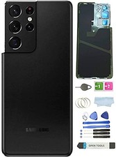 Galaxy S21 Ultra Back Glass Cover Replacement for Samsung Phantom Black